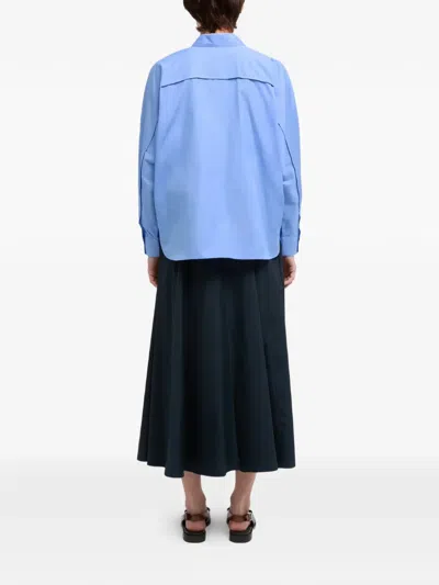 Aspesi Buttoned Poplin Shirt In Blue