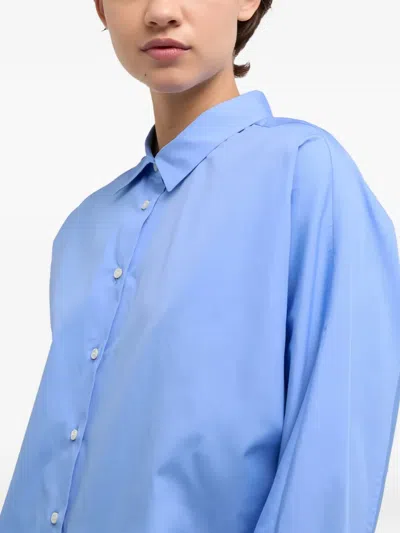 Aspesi Buttoned Poplin Shirt In Blue