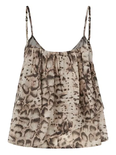 Pinko Snake-print Strap Top In Multi