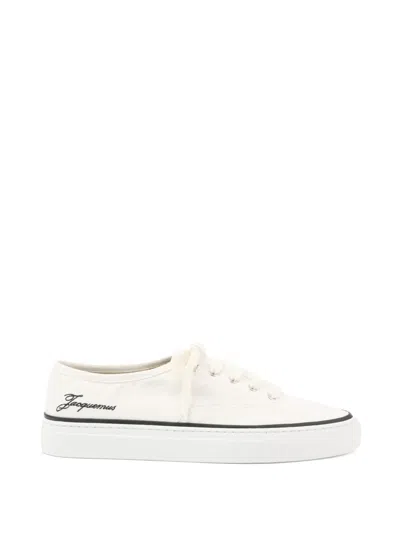 Jacquemus Les Fefe Logo-embroidered Canvas Sneakers In White