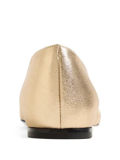 Valentino Garavani Vlogo Signature Ballerinas In Laminated Nappa Leather In Gold