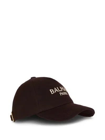 Balmain Logo-embroidery Baseball Cap In Pattern