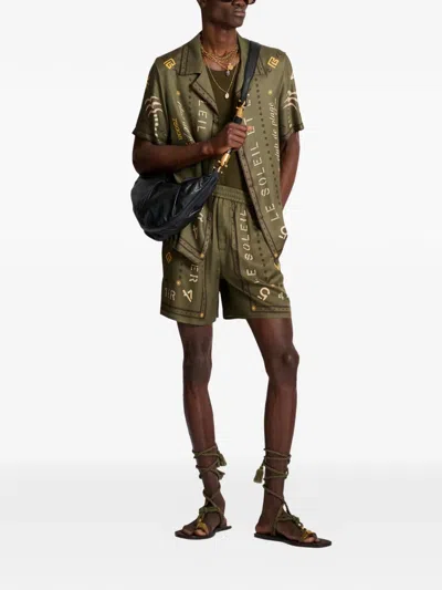 Balmain Short-sleeve Patterned Shirt In Multi