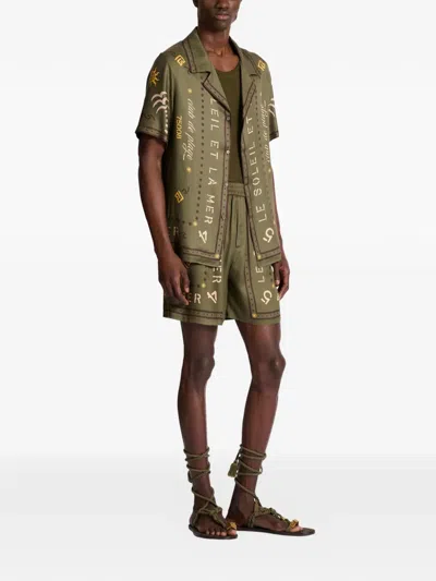 Balmain Short-sleeve Patterned Shirt In Multi