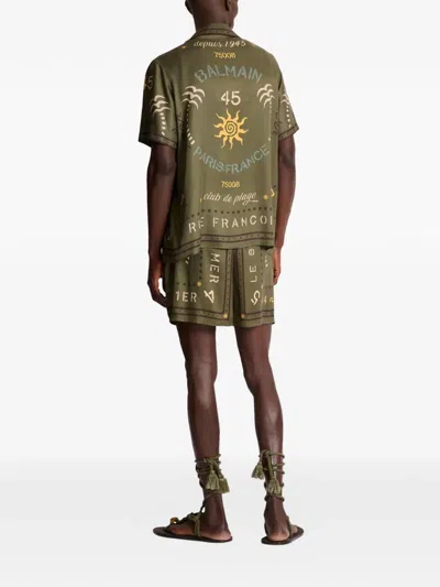 Balmain Short-sleeve Patterned Shirt In Multi