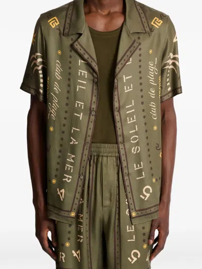 Balmain Short-sleeve Patterned Shirt In Multi