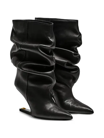 Balmain No Wedge Ankle Boots In Black