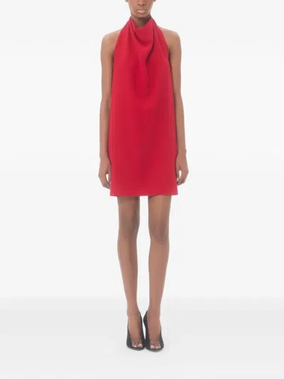 Valentino Womens Paris Halter-neck Silk-crepe Mini Dress In Red