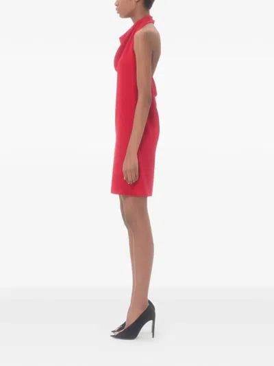 Valentino Womens Paris Halter-neck Silk-crepe Mini Dress In Red