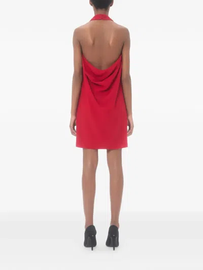 Valentino Womens Paris Halter-neck Silk-crepe Mini Dress In Red