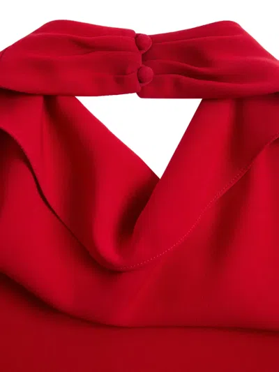 Valentino Womens Paris Halter-neck Silk-crepe Mini Dress In Red