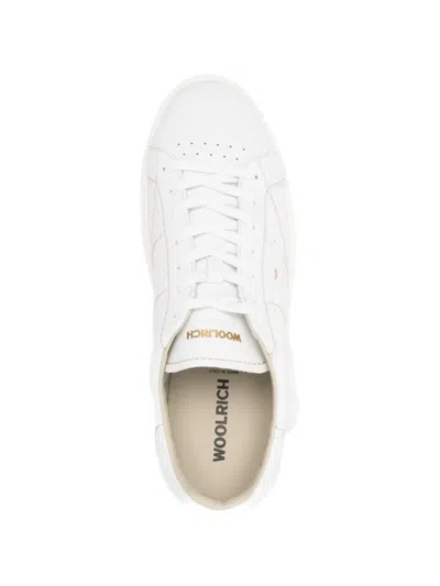 Woolrich Arrow Perforated Panel Sneakers In White