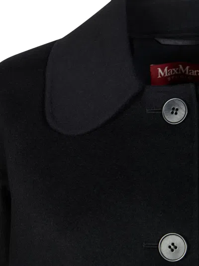 Max Mara Buttoned Pocket Jacket In Black