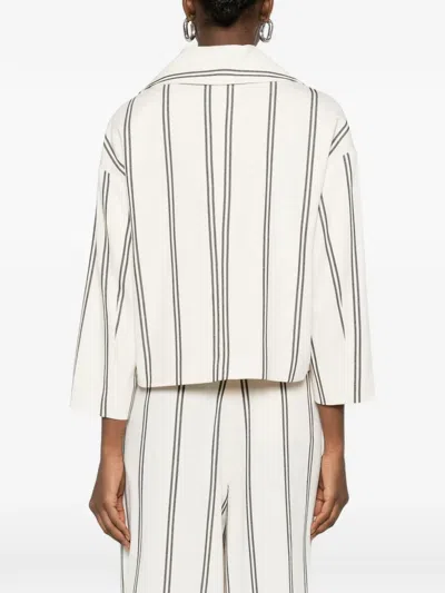 Psophia Stripe-pattern Double-breasted Jacket In Multi