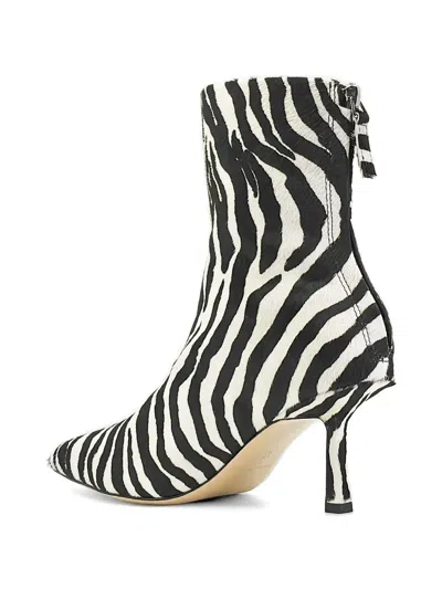 Studio Amelia Petra Zebra-print Ankle Boots In White