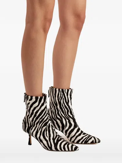 Studio Amelia Petra Zebra-print Ankle Boots In White
