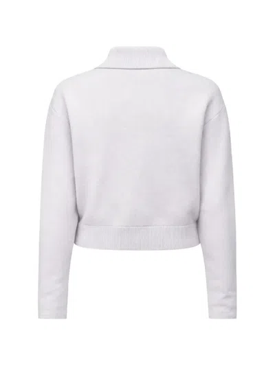 Allude Collar Zip Jacket In White