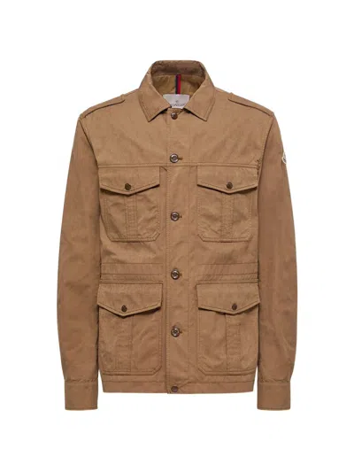 Moncler Amnicon Button-up Jacket In Brown