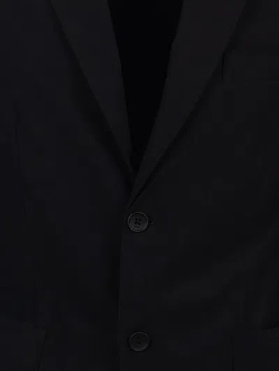 Cruna Tailored Black Notch Lapel Two-button Blazer In Blue