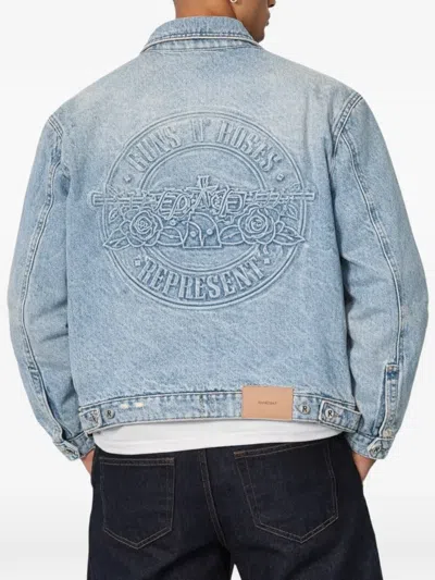 Represent Buttoned Denim Jacket In Blue