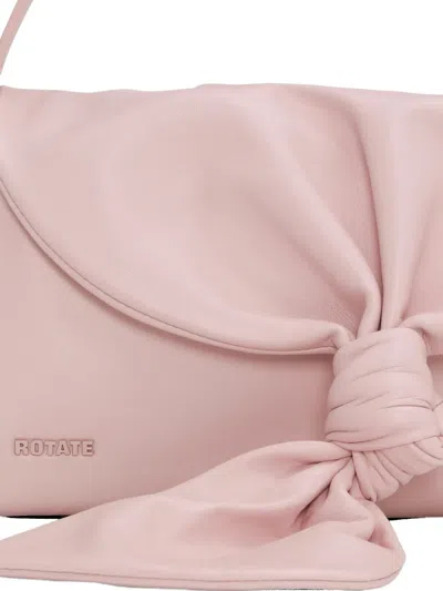 Rotate Birger Christensen Drape Leather Shoulder Bag In Pink