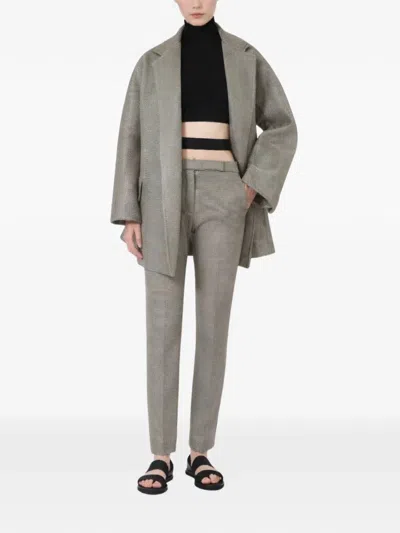 Max Mara Oversized Coat In Jersey Mesh In Gray