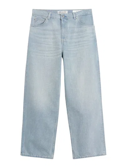 Our Legacy Vast Cut High-waisted Wide-leg Cotton Denim Jeans In Pale Coast Wash Blue