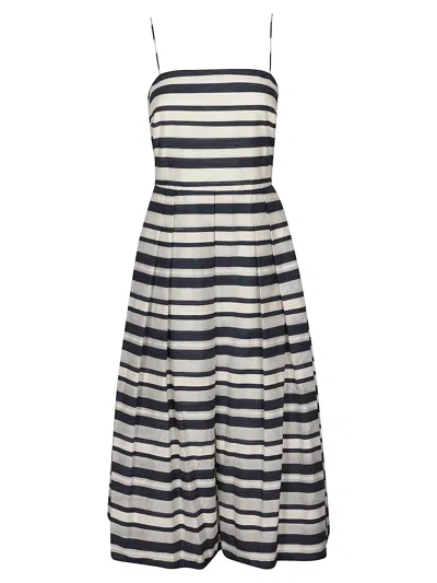 Ralph Lauren Striped Satin Sleeveless Cocktail Dress In Multi