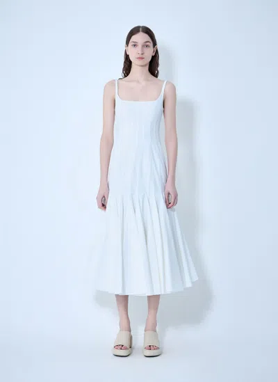 Jacquemus Agave Flared Midi Dress With Square Neckline In Blue