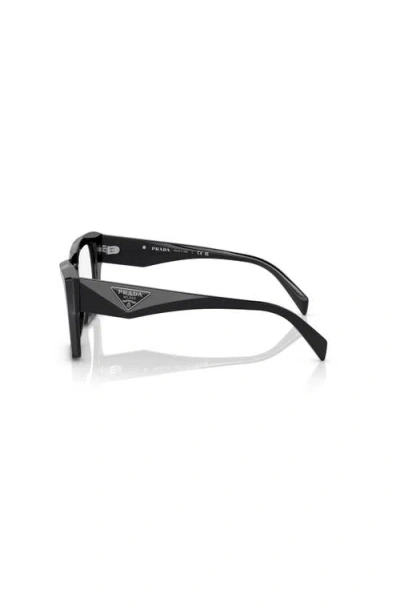 Prada 51mm Square Optical Glasses In Black
