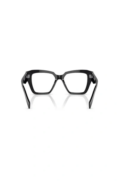 Prada 51mm Square Optical Glasses In Black