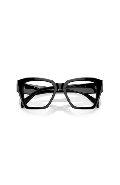 Prada 51mm Square Optical Glasses In Black