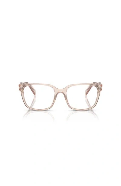 Prada 54mm Rectangle Optical Glasses In Metallic