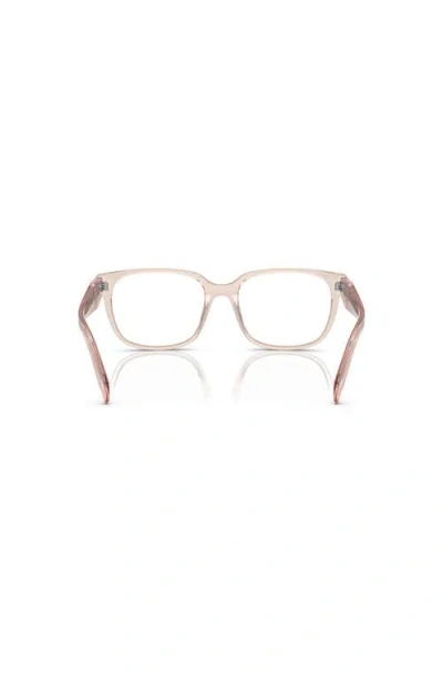 Prada 54mm Rectangle Optical Glasses In Metallic