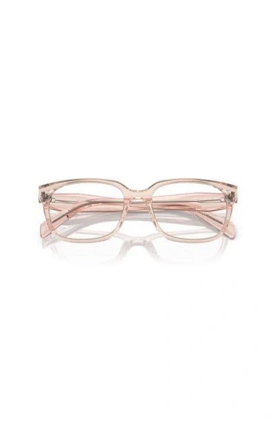 Prada 54mm Rectangle Optical Glasses In Metallic