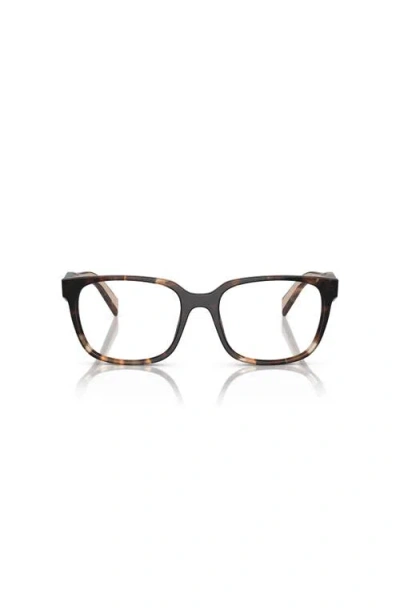 Prada 52mm Rectangle Optical Glasses In Gray