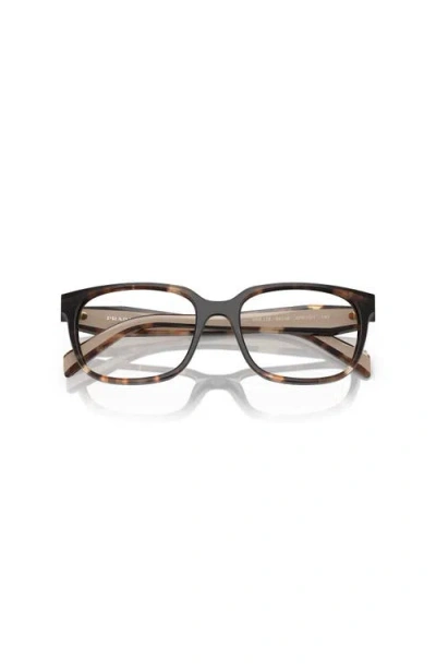 Prada 52mm Rectangle Optical Glasses In Gray