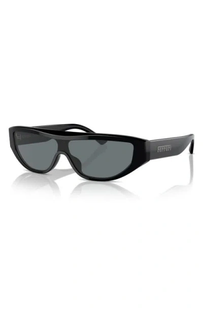 Scuderia Ferrari 125mm Rectangular Shield Sunglasses In Black