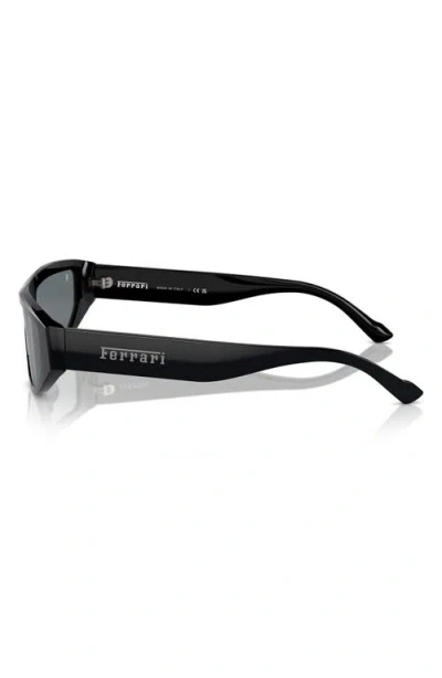 Scuderia Ferrari 125mm Rectangular Shield Sunglasses In Black