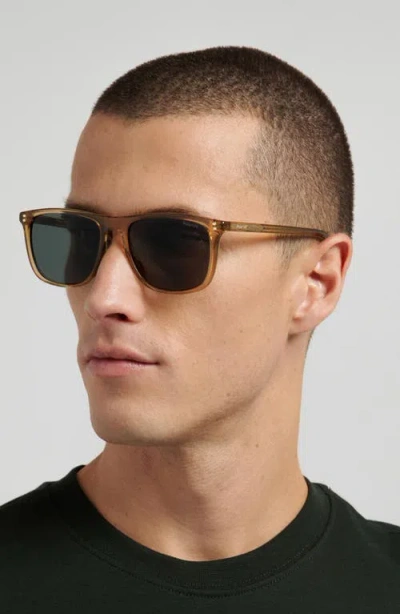 Polaroid 55mm Polarized Rectangular Sunglasses In Burgundy