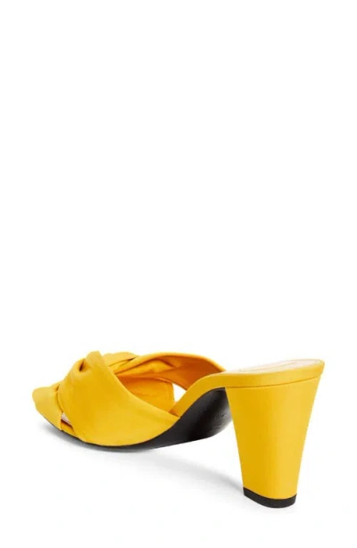 Saint Laurent Fabric Franciane Sandals Cone Heel Knotted In Yellow