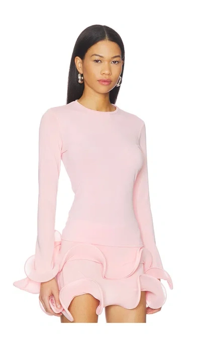 Sid Neigum Wave Sleeve Bamboo Top In Pink