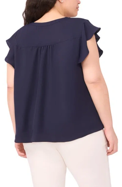 Halogenr Halogen(r) Flutter Sleeve Top In Blue