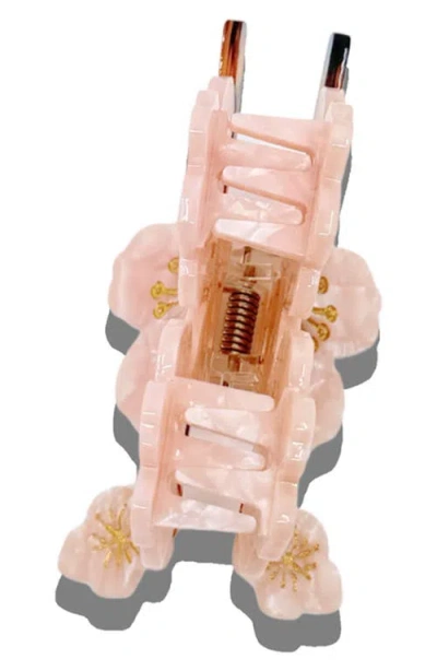 Solar Eclipse Cherry Blossom Claw Clip In Orange