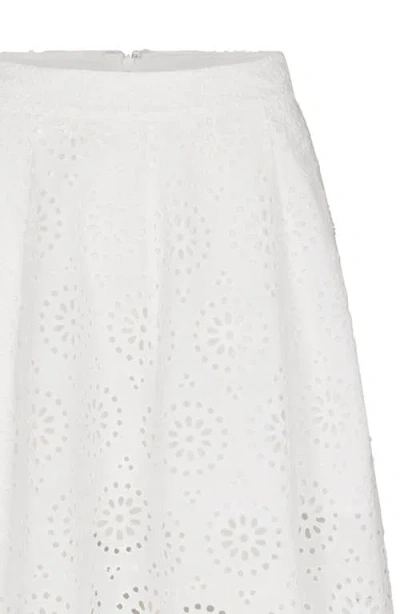 Frame The Solstice Eyelet Midi Skirt In White