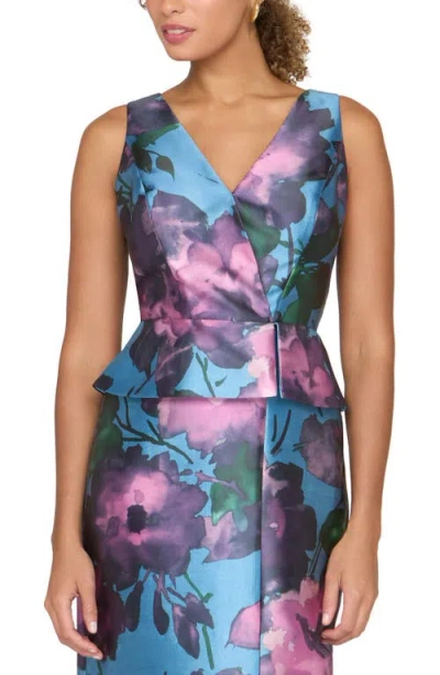 Kay Unger Celeste Column Gown In Multi