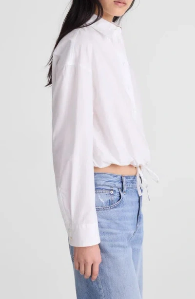 Madewell Drawstring Button-up Shirt In White