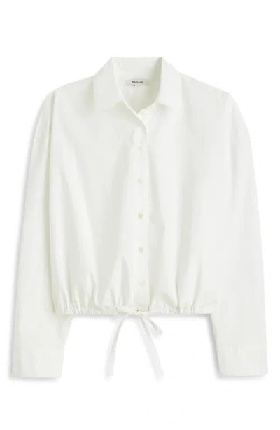 Madewell Drawstring Button-up Shirt In White