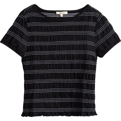 Madewell Smocked Short Sleeve Tee Jet Black