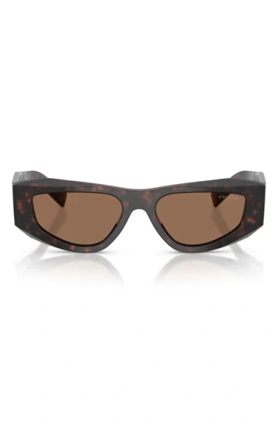 Prada Symbole Rectangular-frame Sunglasses In Metallic